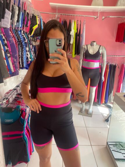 Conjunto Fitnes Gloss Com Bolsos