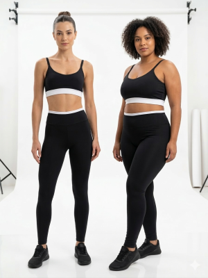 Conjunto Fitness com Detalhe Branco – Top de Alcinha Suplex