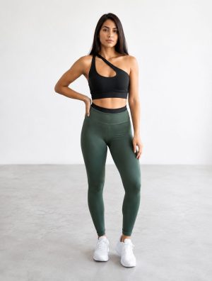 Conjunto Fitness Bicolor – Top Um Ombro Só - Calça