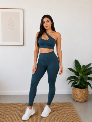 Conjuntos Fitnes Calça e Top 1 ombro Premium
