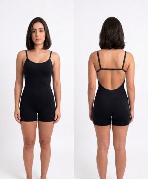 Macaquinho Fitness Feminino Liso Costa Nua Suplex Premium Zero Transparência