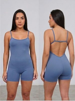 Macaquinho Fitness Feminino Liso Costa Nua Suplex Premium Zero Transparência