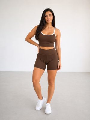 Conjunto Fitness Feminino Short Top Bicolor Premium Academia