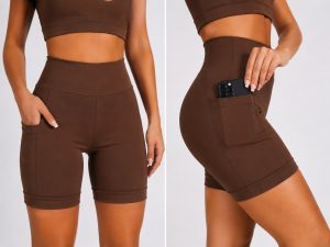 Short Corrida Feminino com Bolso Premium Cós Alto Bermudinha Academia