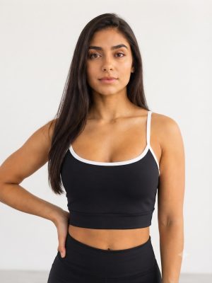 Top Fitness Feminino Viés Bicolor Premium Zero Transparência Academia