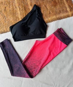 Calça Legging Feminina Suplex Degradê Cós Médio Academia