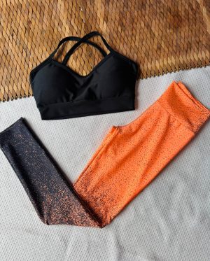 Calça Legging Feminina Suplex Degradê Cós Médio Academia